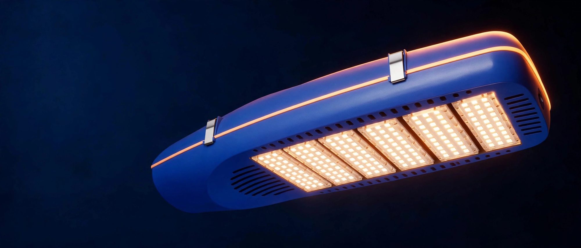LSD-C01 LED street light installed on a road (illustration)
