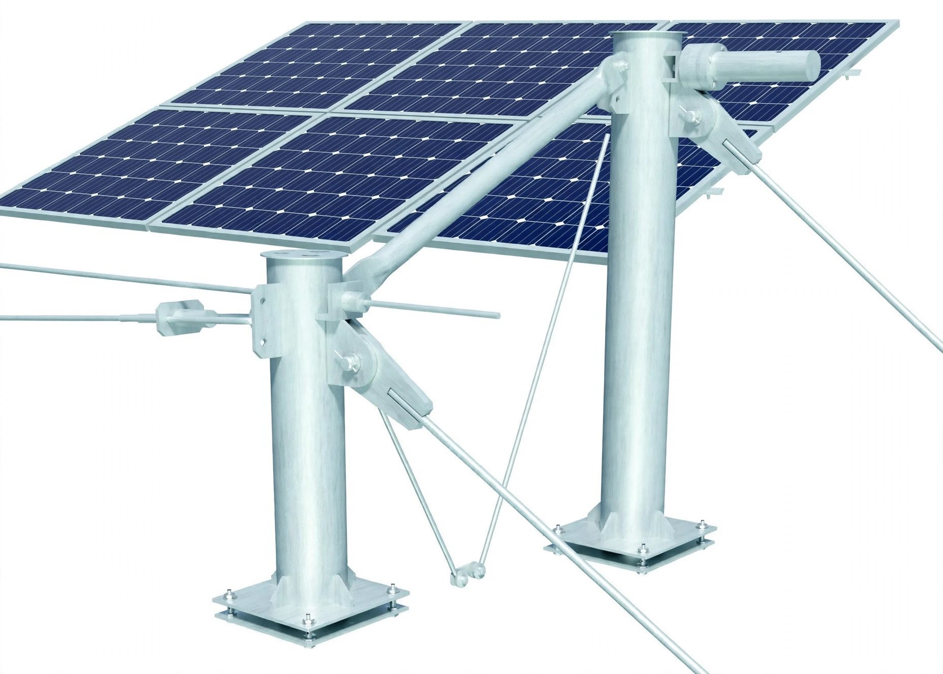 Flexible PV structure pile and cable detail