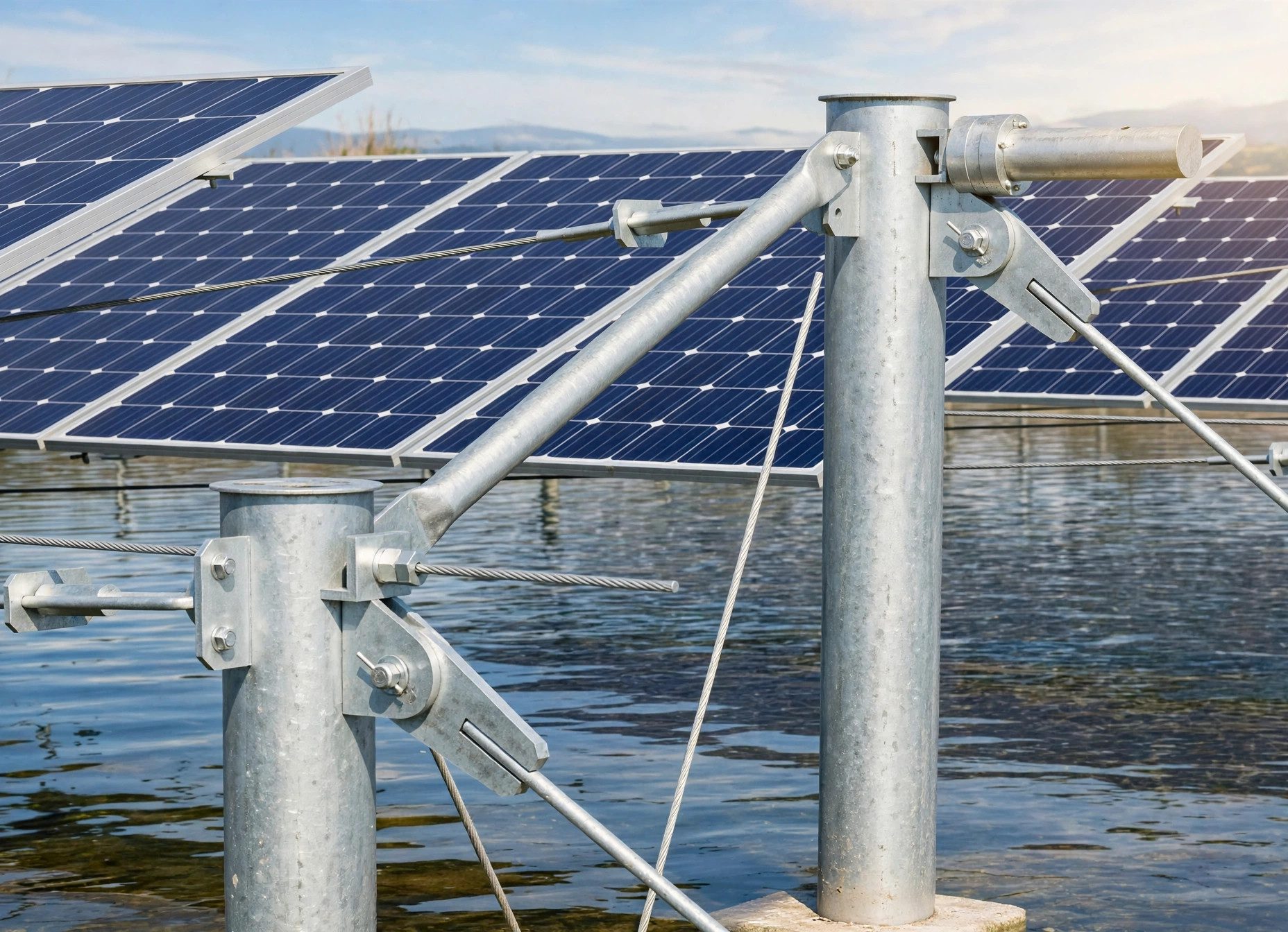 Flexible PV structure pile and cable detail