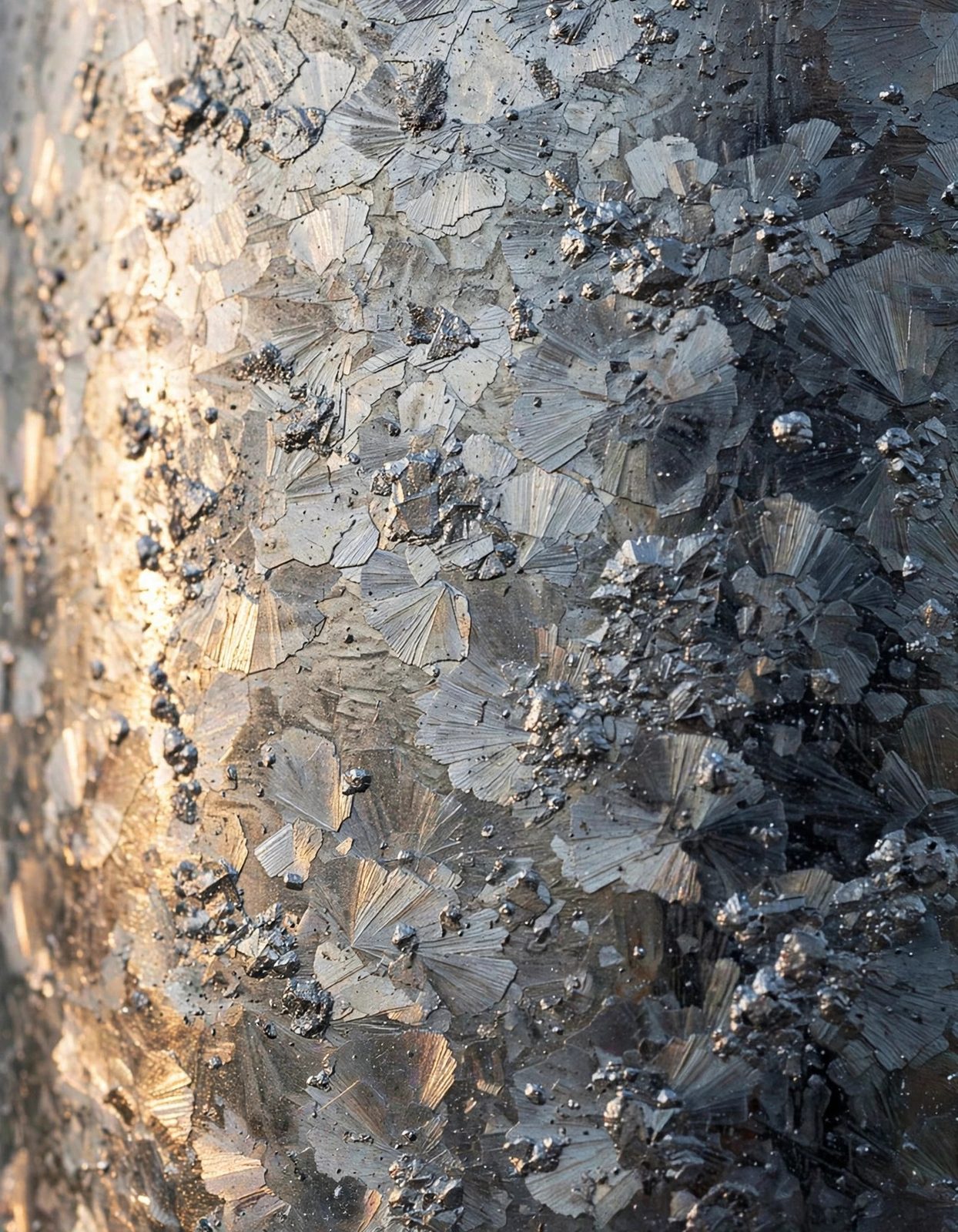 Galvanised steel surface detail