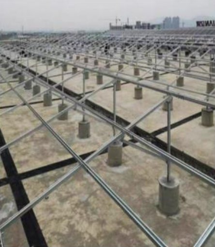 Ballasted concrete-roof PV structure
